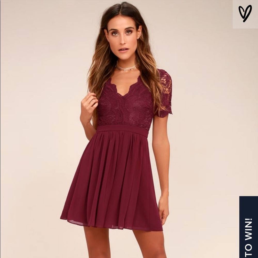 Lulu’s Maroon Skater Dress